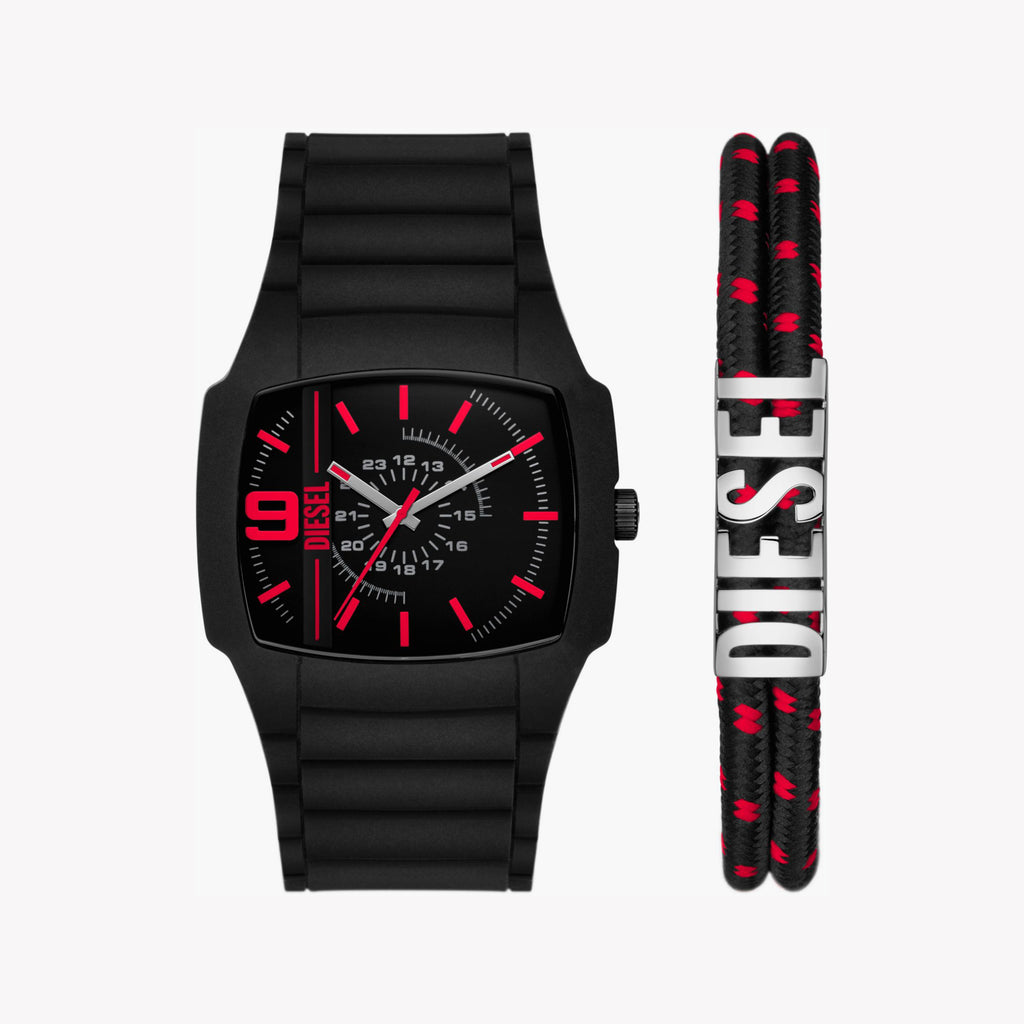 DIESEL DZ2191SET BOLD STATEMENT - RUGGED BLACK STAINLESS STEEL MEN'S TIMEPIECE