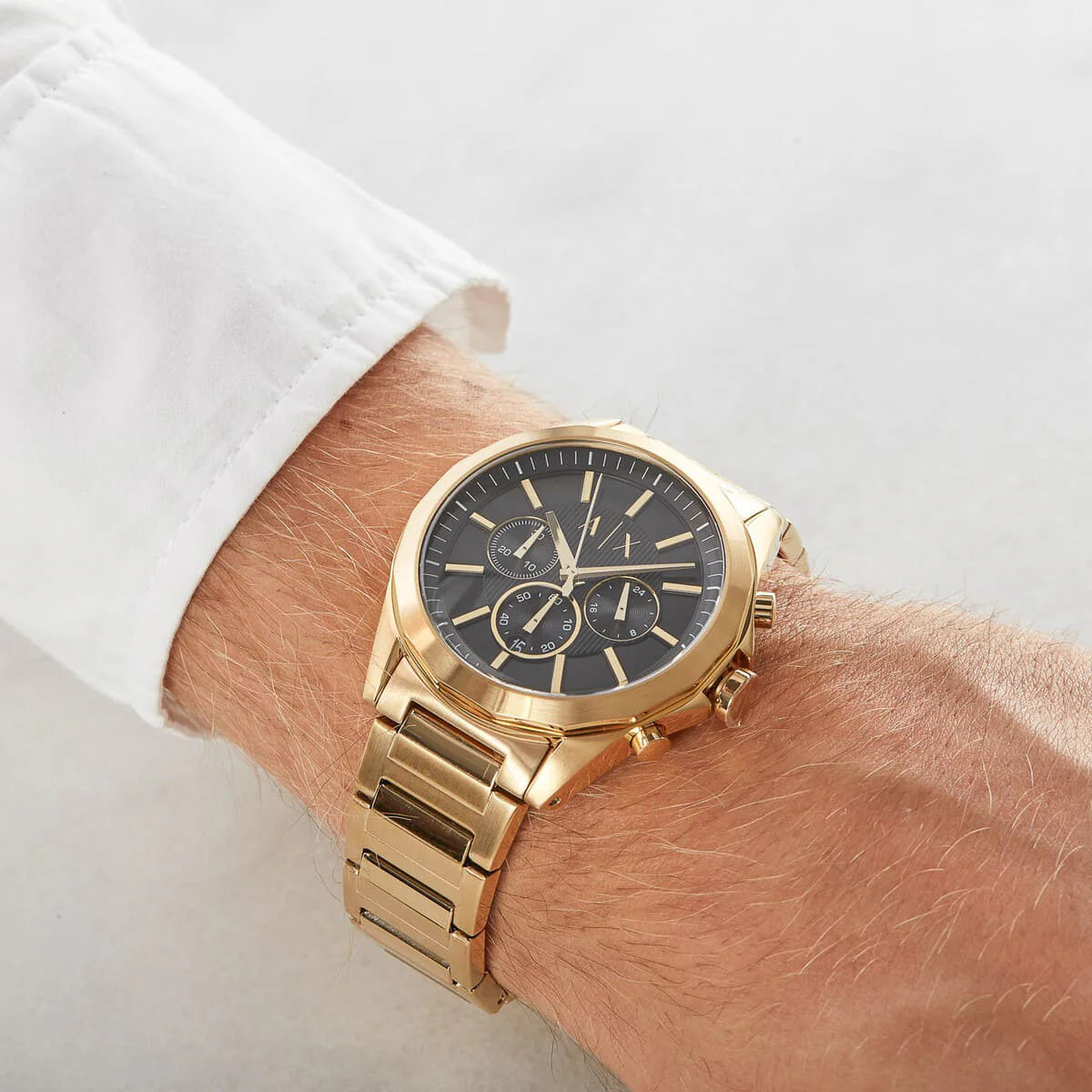 Armani Exchange Men's Gold Watch, Black Dial | Ax2611 – i-watch Armani Exchange Men's Gold Watch, Black Dial | Ax2611 – i-watch