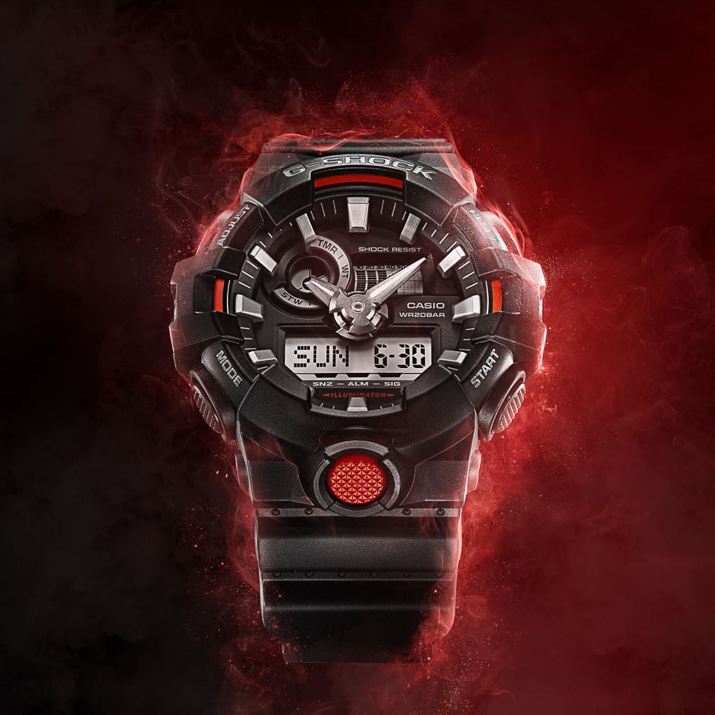 CASIO G-SHOCK GA-700-1A - BOLD ADVENTURER UNISEX WATCH with black resin band and striking digital display-i-Watch-4