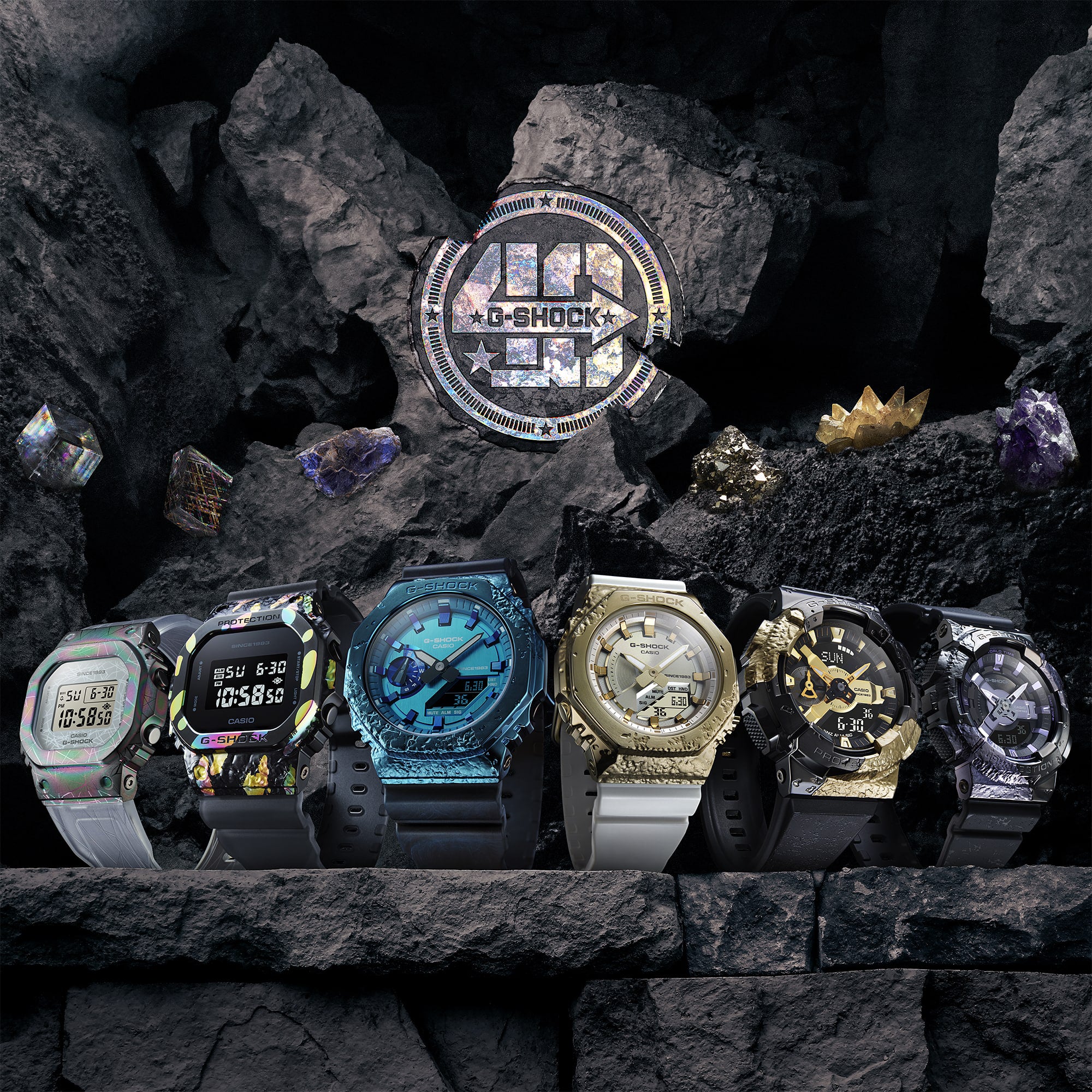 ساعة CASIO G-SHOCK GM-S5640GEM-7 G-SHOCK THE ORIGIN METAL مغطاة صغيرة - الذكرى الأربعين لسلسلة ADVENTURE GEM SERIE للسيدات