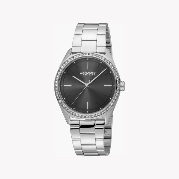 Esprit Women's Silver Stainless Steel Watch, Black Dial | Es1l106m0015 by i-watch