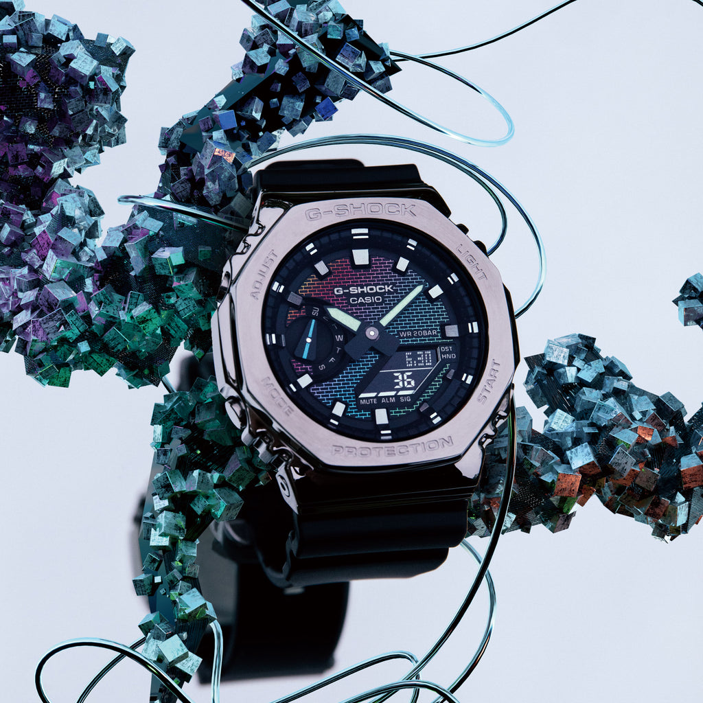 CASIO G-SHOCK GM-2100RW-1AER OAK COMPACT - DYNAMIC ADVENTURE SERIES Men's Watch with black biodegradable band and vibrant multicolour dial-i-Watch-3