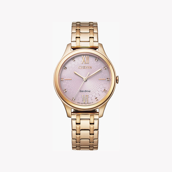 Citizen Women's Gold Watch, Pink Dial | Em0503-75x by i-watch