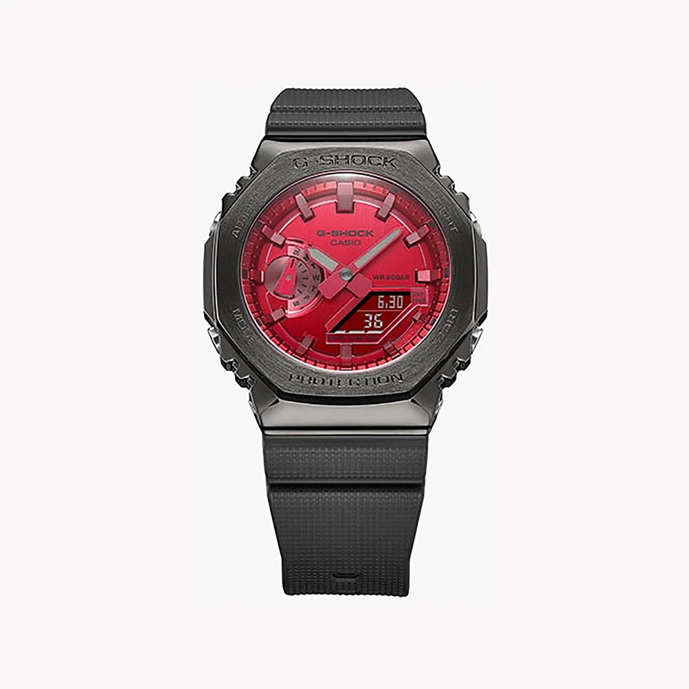 G-Shock Men's Gray Resin, Red Dial | Gm-2100b-4adr by i-watch