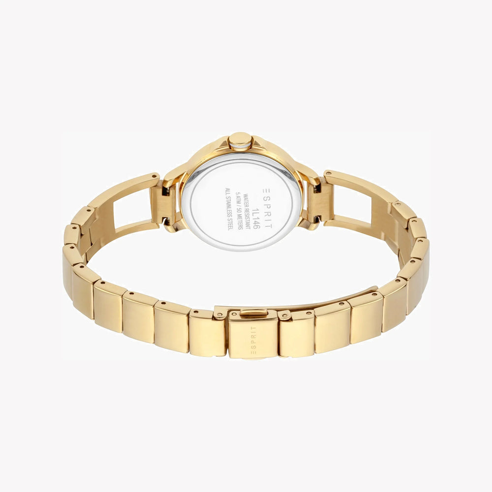 Esprit Women's Gold Stainless Steel Watch, Champagne Dial | Es1l098m0045 by i-watch