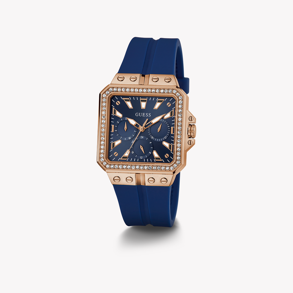 GUESS GW0618L2 ROSE GOLD CHARM - STYLISH WOMEN'S WATCH WITH BLUE DIAL AND SILICONE BAND-i-Watch-4