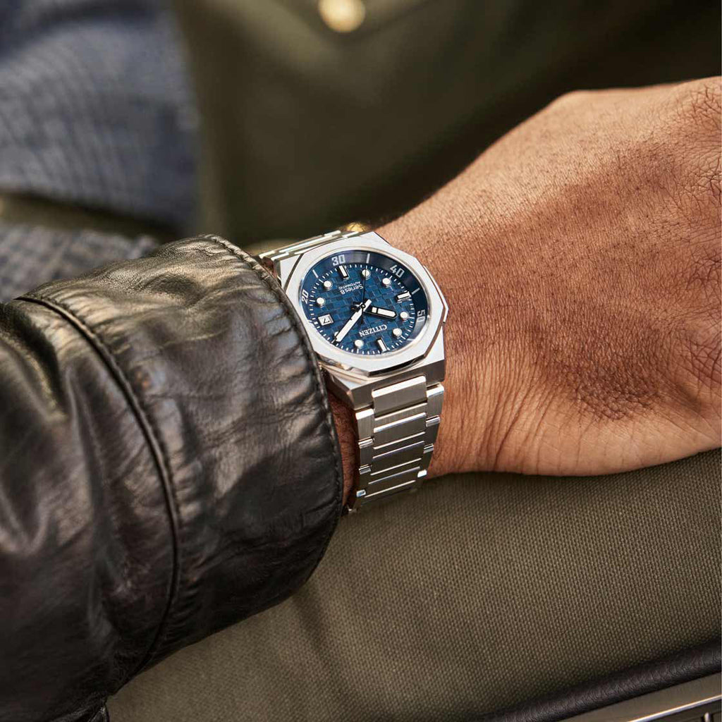 CITIZEN NB6060-58L - ELEGANT EXPLORER MEN'S WATCH with Blue Dial & Stainless Steel Band-i-Watch-2