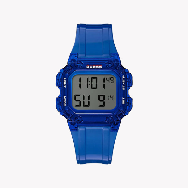 Guess Men's Blue Plastic Watch, Digital Display | Gw0270g3 by i-watch