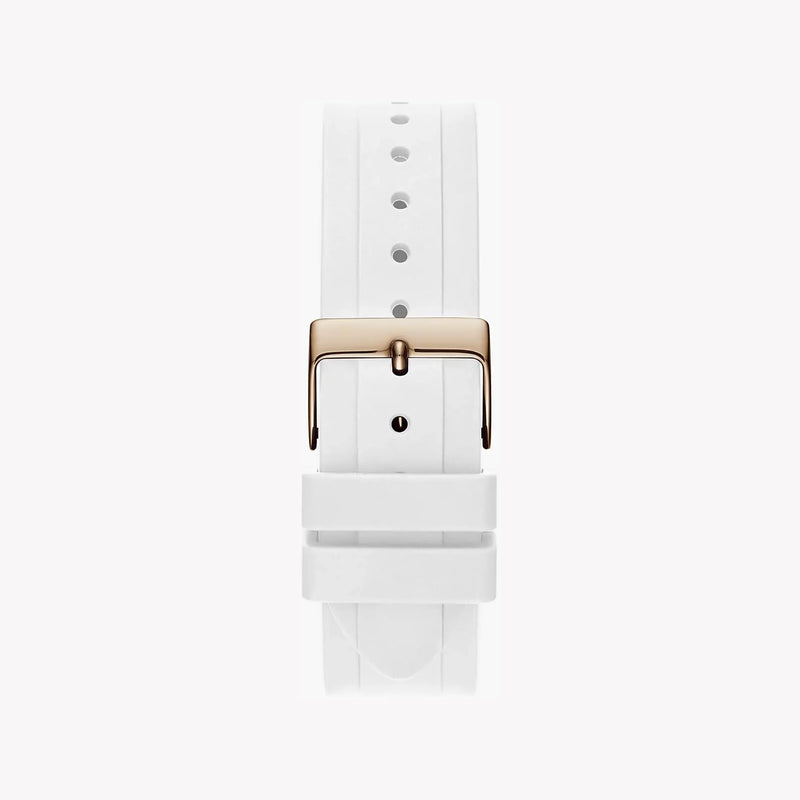 Guess Women's Rose Gold Multicolor Watch, White Silicone | Gw0257l2 by i-watch