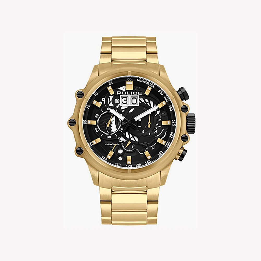 Police Men's Gold Watch, Black Dial | Pl-16018jsg_02m by i-watch