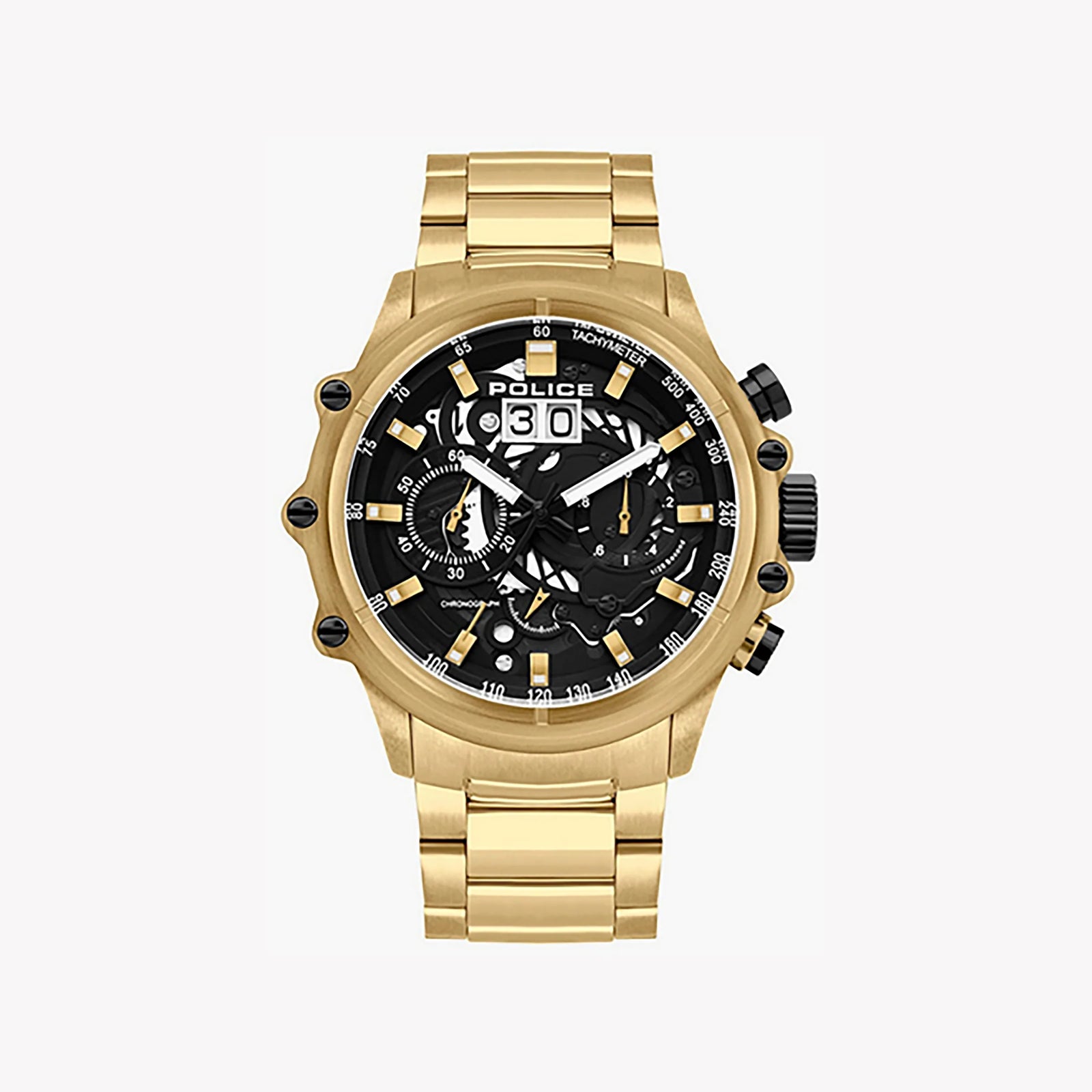 Police Men's Gold Watch, Black Dial | Pl-16018jsg_02m by i-watch