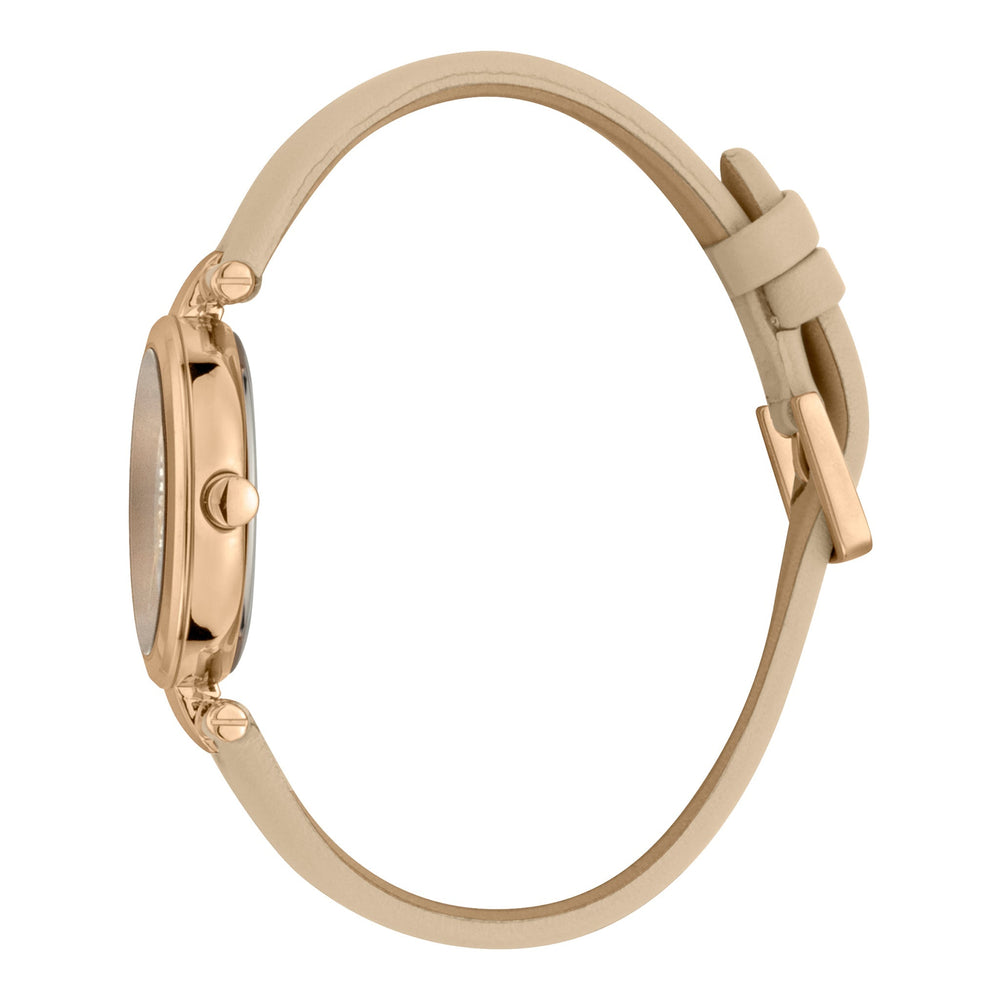 Esprit Women's Watch With Rose Gold Stainless Steel Case And Beige Leather Band by i-watch
