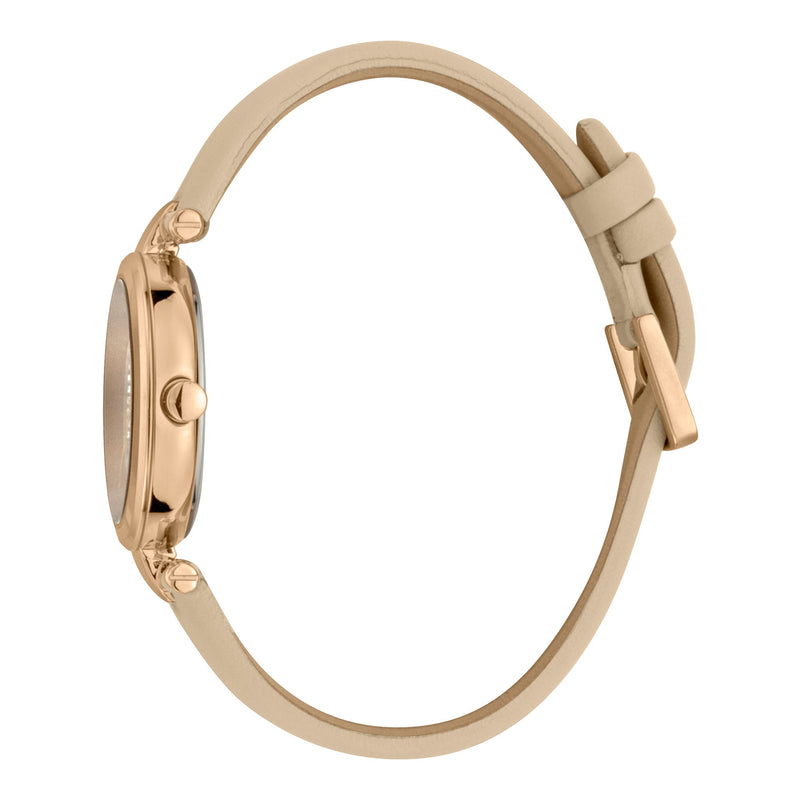 Esprit Women's Watch With Rose Gold Stainless Steel Case And Beige Leather Band by i-watch