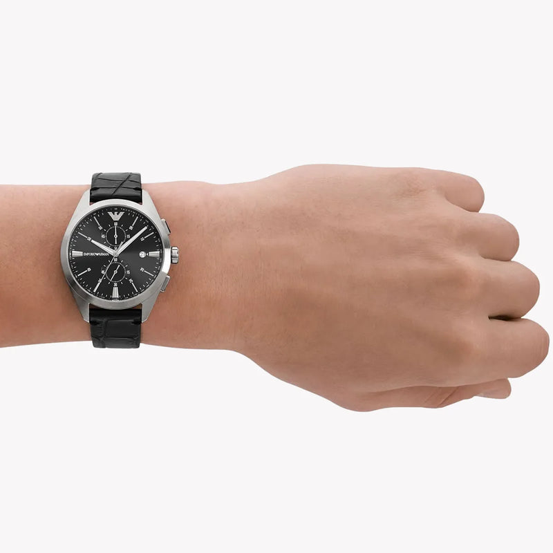 Emporio Armani Men's Silver Watch, Black Dial | Ar11542 by i-watch