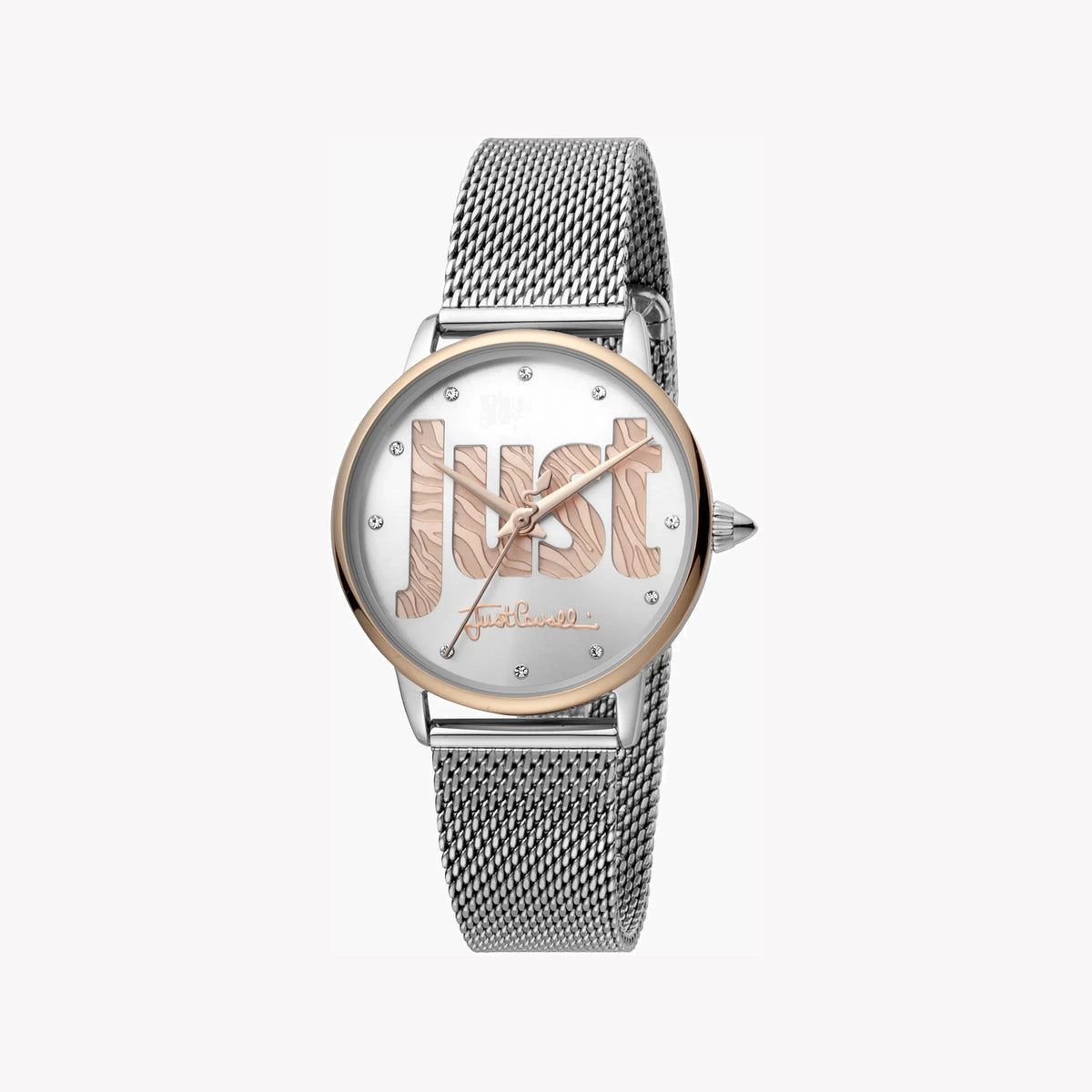 JUST CAVALLI Women's Watch with Silver Stainless Steel Case and Silver Stainless Steel Band