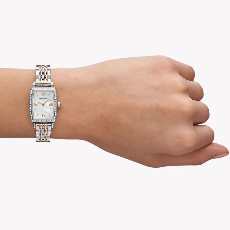 Emporio Armani Women's Silver & Rose Gold Watch, Stainless Steel | Ar11519 by i-watch