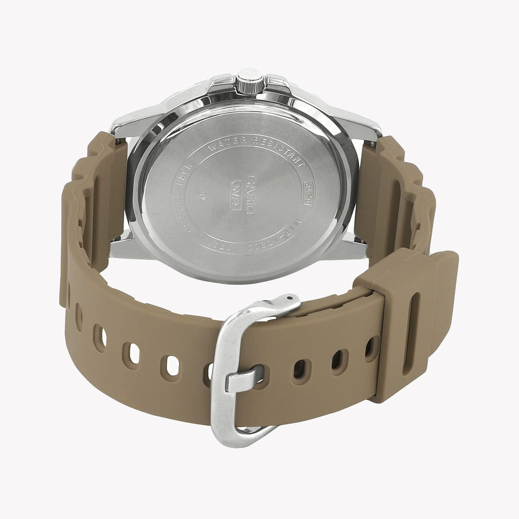 CASIO MTP-VD300-5BUDF SPORTY ELEGANCE - VERSATILE MEN'S WATCH WITH BLACK DIAL & BROWN RESIN BAND-i-Watch-2