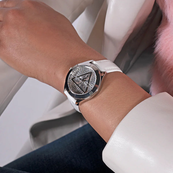 GUESS GW0745L3 - MODERN ELEGANCE: STUNNING SILVER & LEATHER WOMEN'S WATCH-i-Watch-4