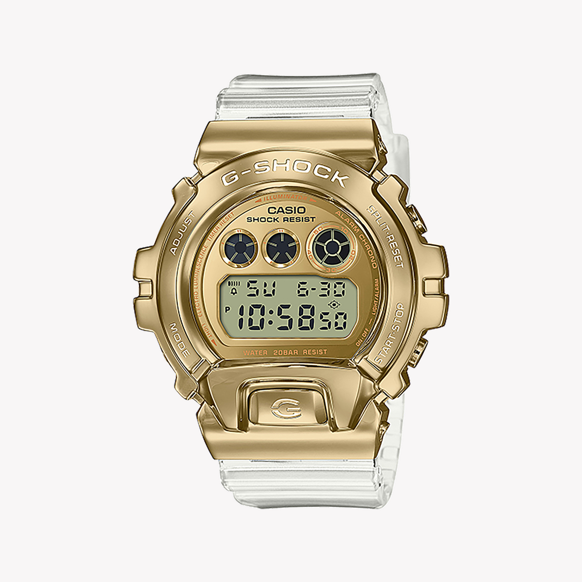 CASIO G-SHOCK GM-6900SG-9DR - GOLDEN GLORY MEN'S WATCH with Sleek White Resin Band and Rugged Durability