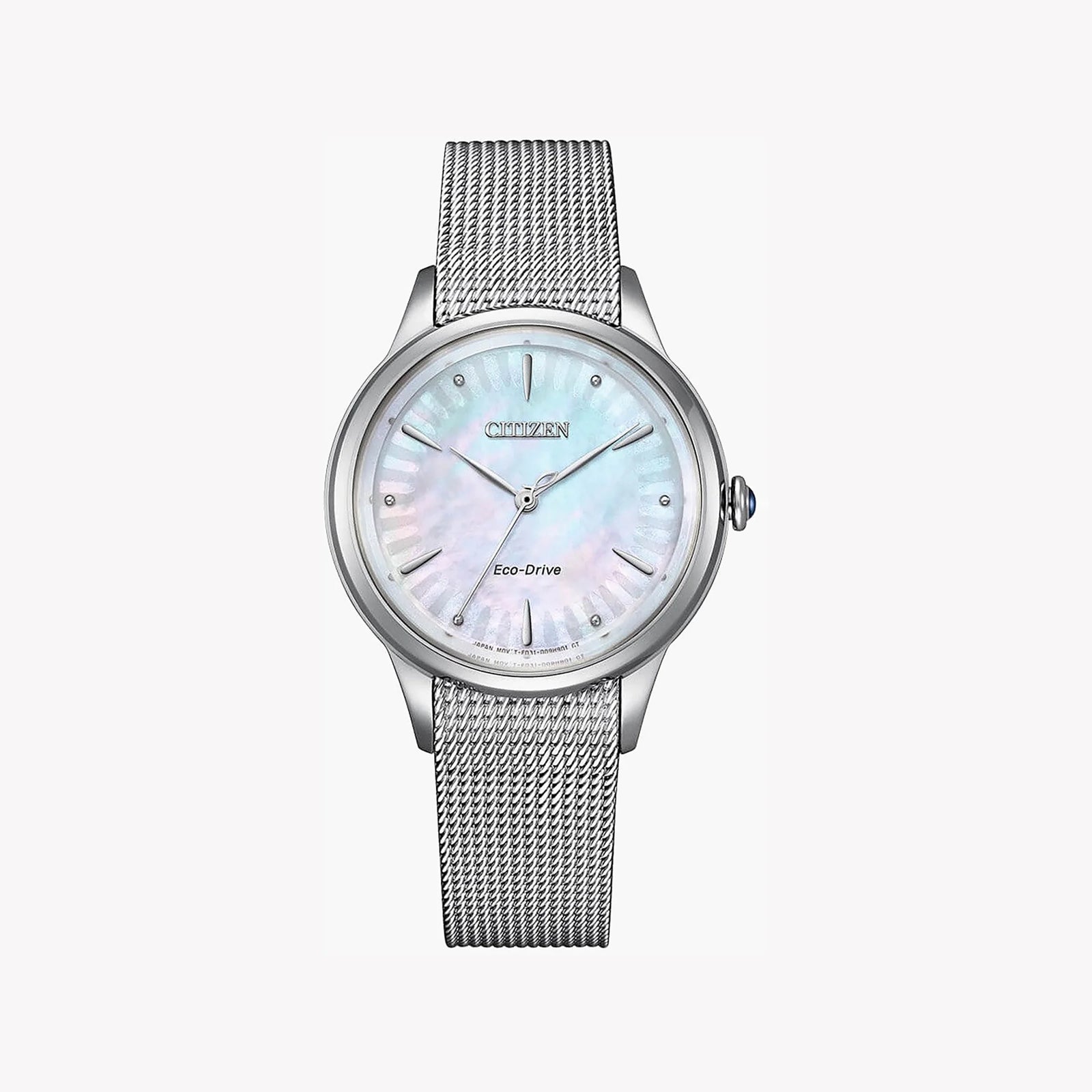 Citizen Em1150-86d Charming Sparkle - Vibrant Multi-Colored Dial In Silver Mesh Band Women's Watch by i-watch
