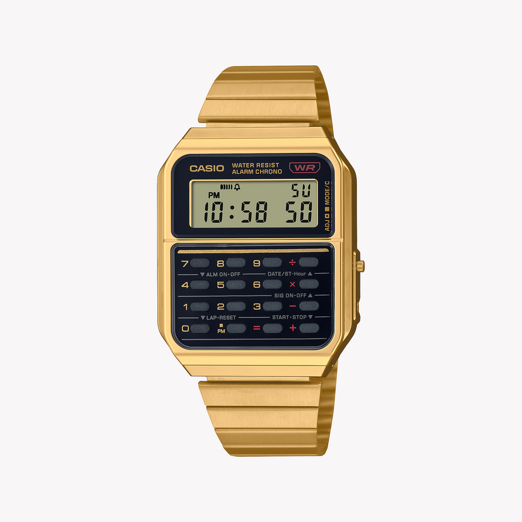 CASIO CA-500WEG-1AEF - GOLDEN ELEGANCE SERIES Men's Stylish Utility Watch with Black Dial and Gold Band