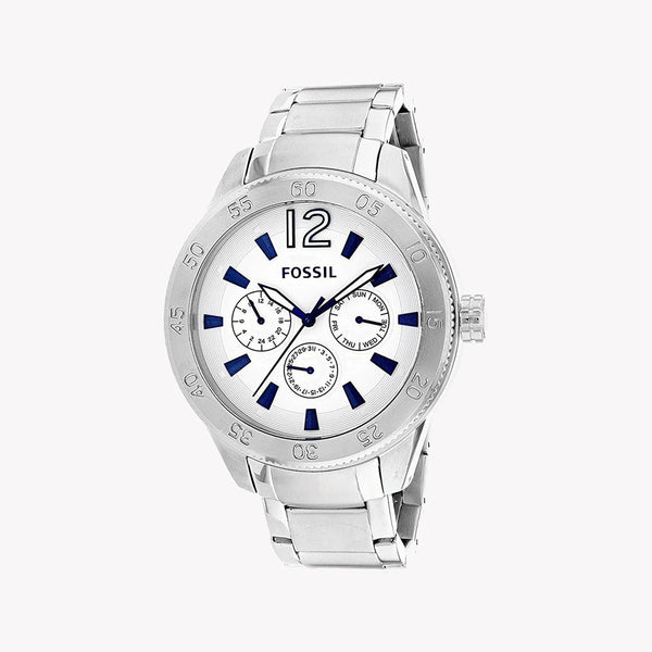 Fossil Men's Silver Stainless Steel Watch, White Dial | Bq2105 by i-watch