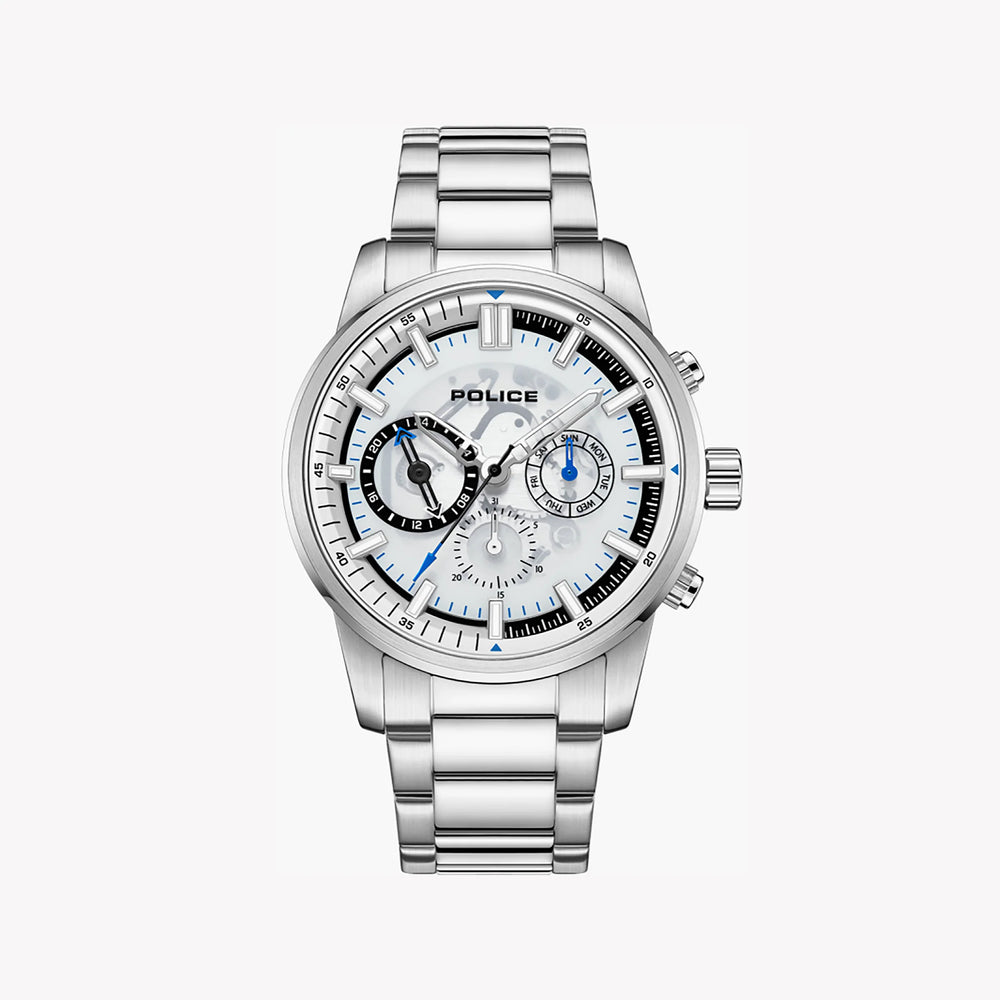 Police Men's Silver Stainless Steel Watch, Grey Dial | Pewjk2227004 by i-watch