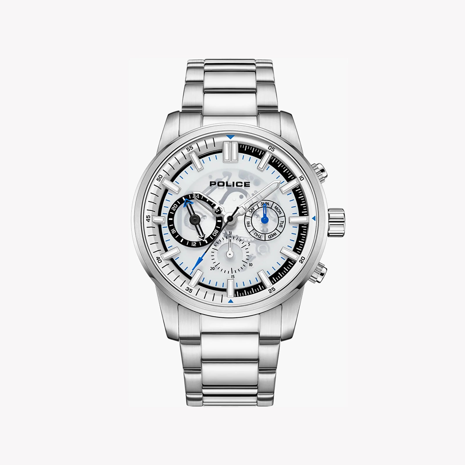 Police Men's Silver Stainless Steel Watch, Grey Dial | Pewjk2227004 by i-watch