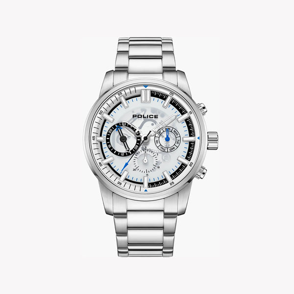 Police Men's Silver Stainless Steel Watch, Grey Dial | Pewjk2227004 by i-watch