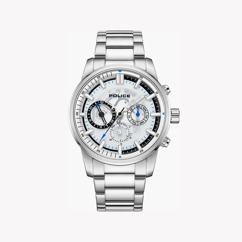 Police Men's Silver Stainless Steel Watch, Grey Dial | Pewjk2227004 by i-watch