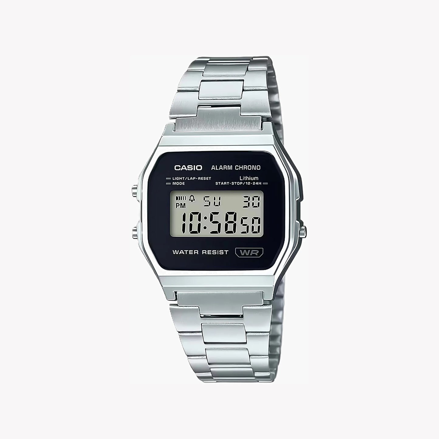 CASIO A158WEA-1EF Analoge Unisex-Armbanduhr mit 33-mm-Gehäuse