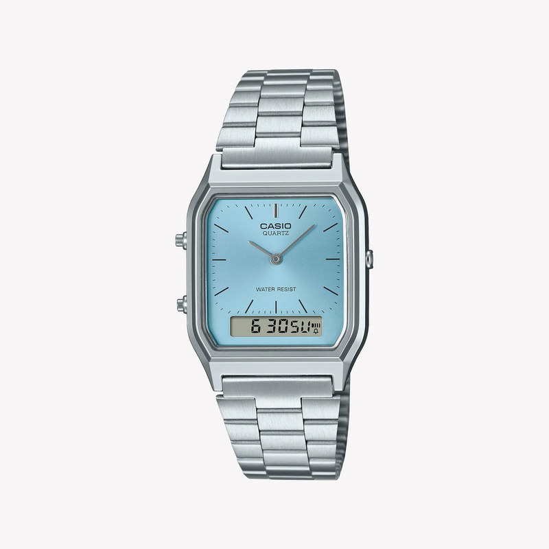 Casio Aq-230a-2a1mqydf - Elegant Adventurer Unisex Watch With Sleek Blue Dial And Stainless Steel Band by i-watch
