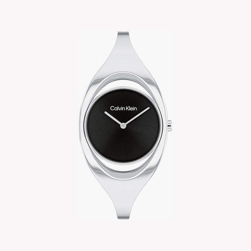 Calvin Klein Women's Silver Stainless Steel Watch, Black Dial | 25200392 by i-watch
