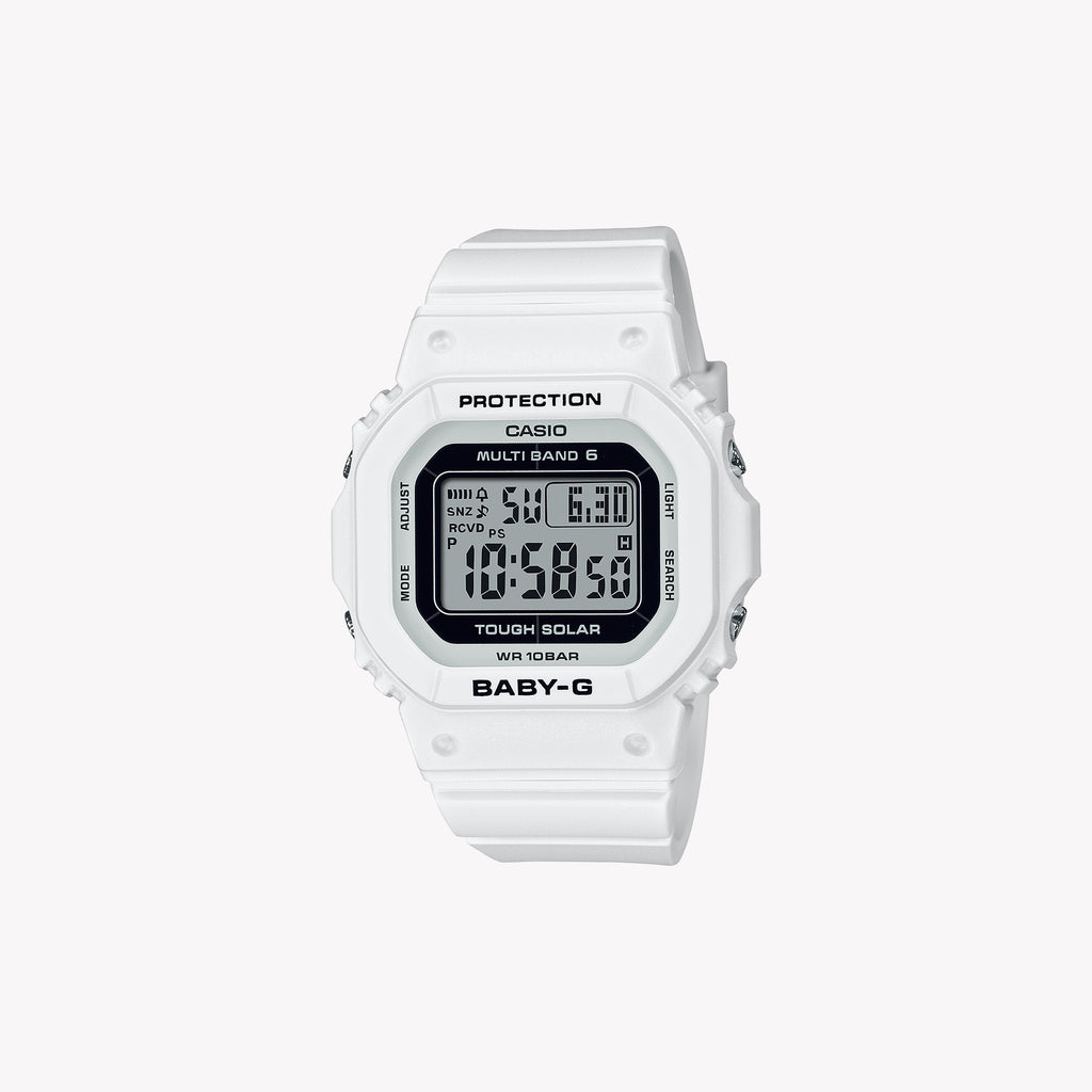 CASIO BGD-5650-7ER DYNAMIC ELEGANCE - VERSATILE UNISEX WATCH WITH WHITE RESIN BAND AND MULTIFUNCTIONAL DESIGN