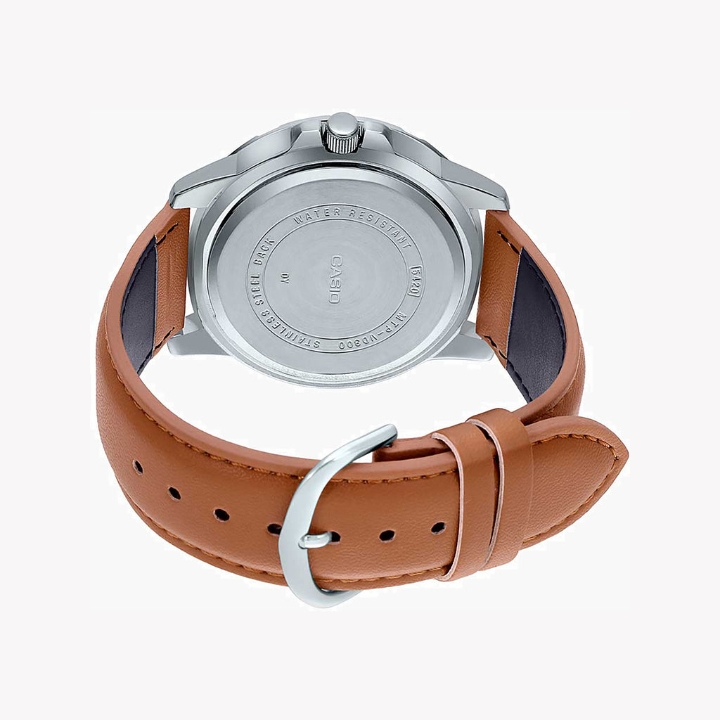 CASIO MTP-VD300L-2E SPORTY ELEGANCE - MEN'S STYLISH LEATHER & BLUE DIAL TIMEPIECE-i-Watch-2