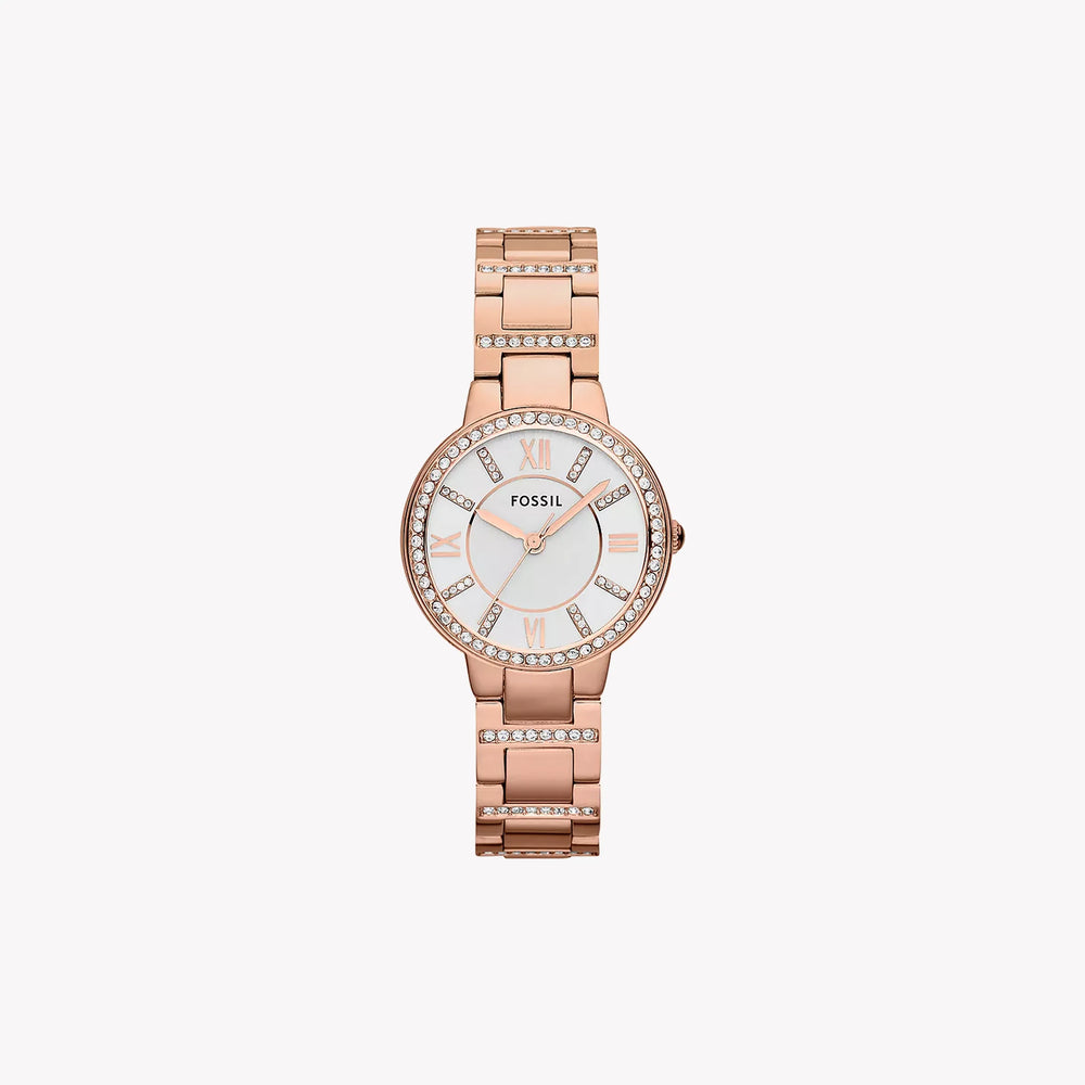 Fossil Women's Rose Gold Watch, Silver Dial | Es3284 by i-watch