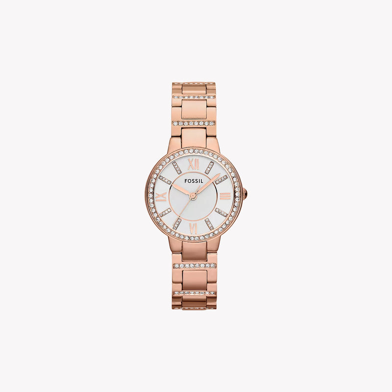 Fossil Women's Rose Gold Watch, Silver Dial | Es3284 by i-watch