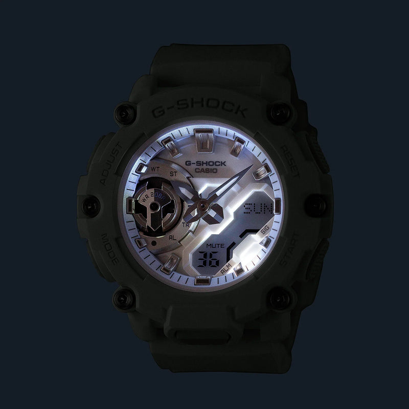 G-Shock Unisex White Resin Watch, Digital Dial | Gma-S2200m-7adr by i-watch