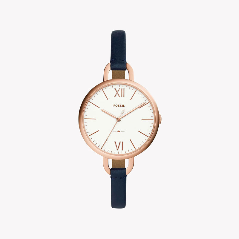 Fossil Women's Rose Gold Watch, Blue Leather Band | Es4355 by i-watch