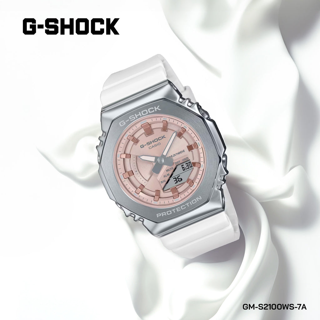 G-Shock Women's Watch with Silver Resin & Stainless Steel Case and Silver Resin Band-i-Watch-6