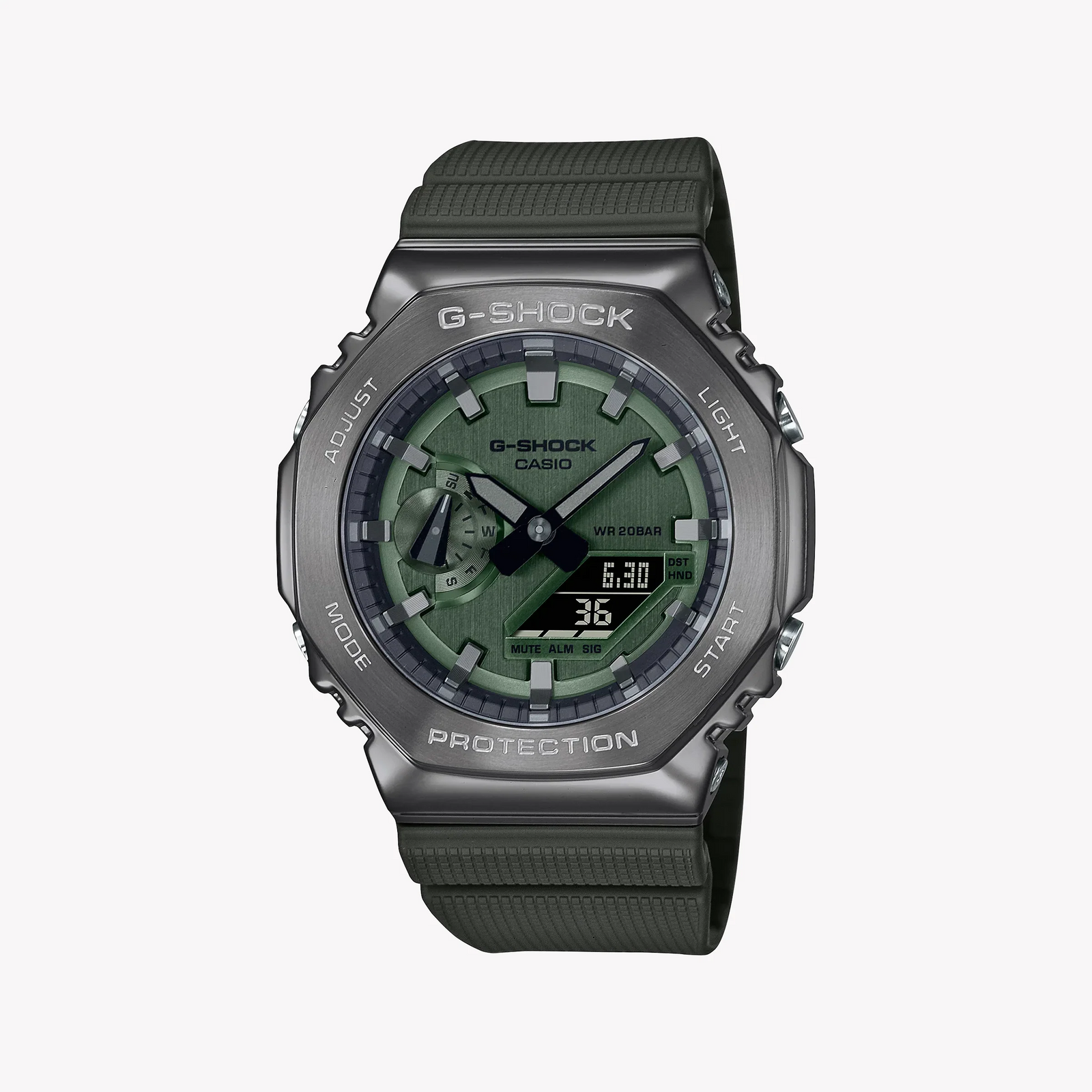 G-Shock Men's Green Dial, Grey Case | Gm-2100b-3adr by i-watch