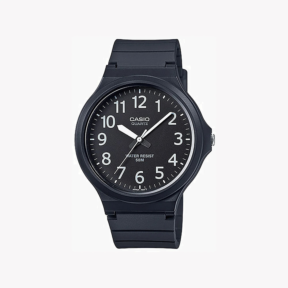Casio Men's Black Resin Watch, Black Dial | Mw-240-1bvdf by i-watch