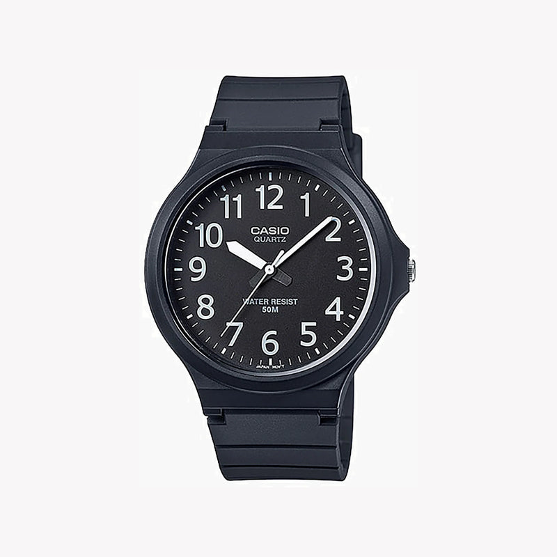 Casio Men's Black Resin Watch, Black Dial | Mw-240-1bvdf by i-watch