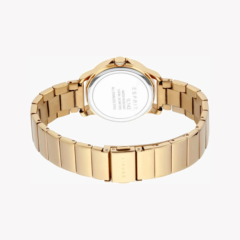 Esprit Women's Gold Stainless Steel Watch, White Dial | Es1l168m0025 by i-watch