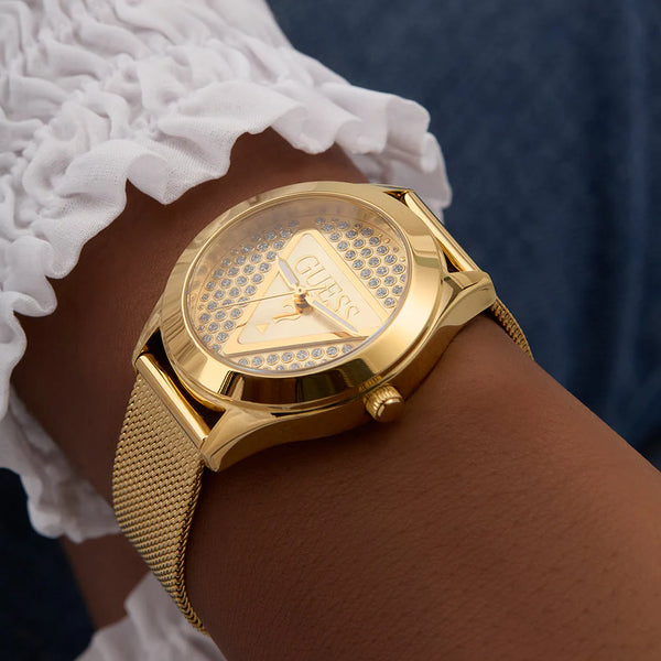 Guess Women's Gold Stainless Steel Watch, Gold Dial | Gw0835l2 by i-watch