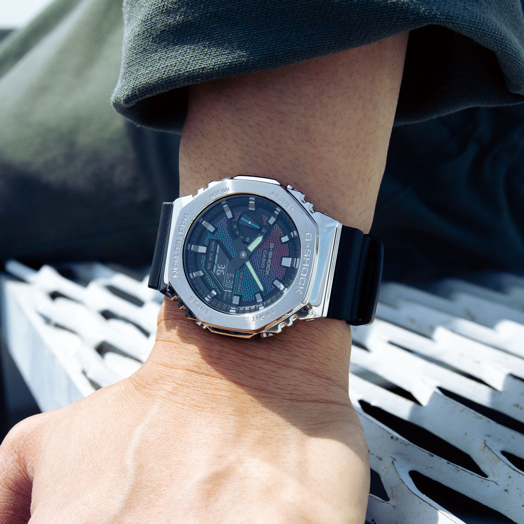 CASIO G-SHOCK GM-2100RW-1AER OAK COMPACT - DYNAMIC ADVENTURE SERIES Men's Watch with black biodegradable band and vibrant multicolour dial-i-Watch-4