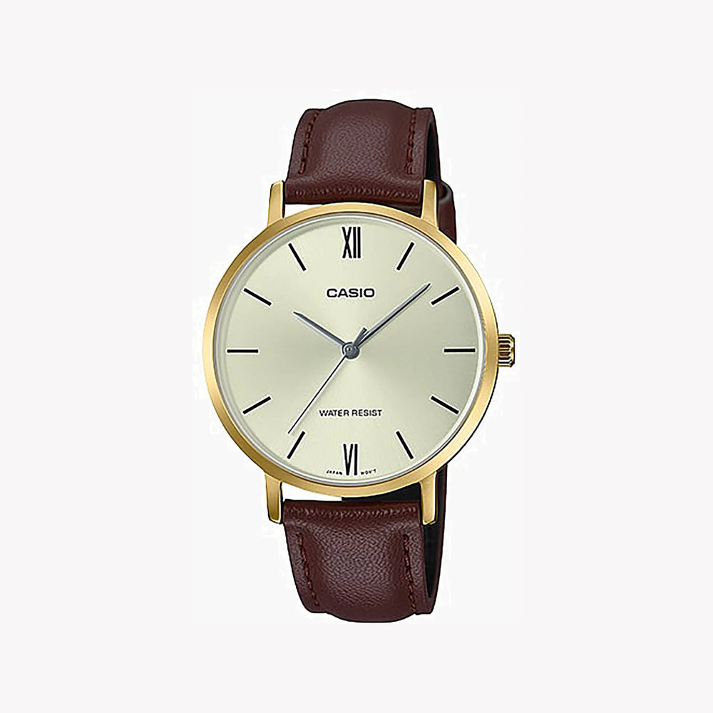 Casio Ltp-Vt01gl-9budf Elegant Timepiece - Versatile Gold-Accented Women's Watch by i-watch
