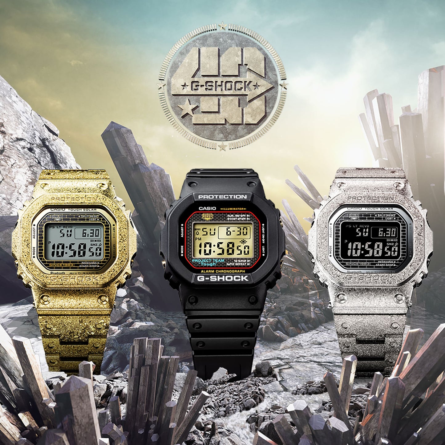 CASIO G-SHOCK GMW-B5000PS-1 MASTER OF G THE ORIGIN FULL METAL - RECRYSTALLIZED SERIE 40th Anniversary Men's Watch