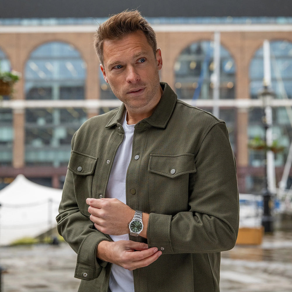 Casio Men's Silver Stainless Steel Watch, Green Dial | Efr-S108d-3avuef by i-watch