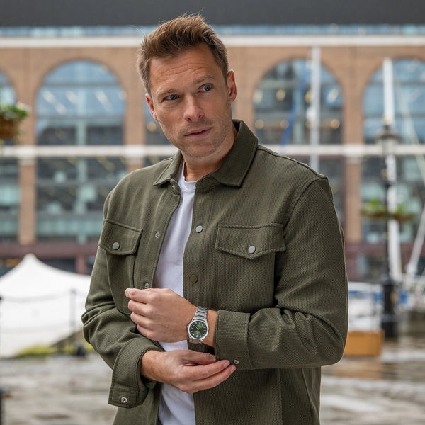 Casio Men's Silver Stainless Steel Watch, Green Dial | Efr-S108d-3avuef by i-watch